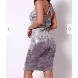 Sleeveless Velvet Sequin Body Con Midi Dress - Chic4Chicas