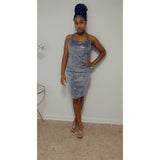 Sleeveless Velvet Sequin Body Con Midi Dress - Chic4Chicas