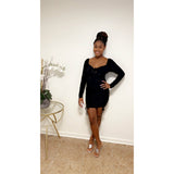 LSLV Front Tie Side Ruching Tie Dress - Chic4Chicas