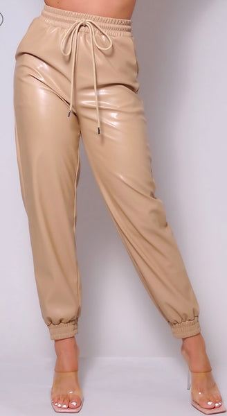 Pu Jogger Pants - Chic4Chicas