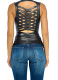Front Lace Up Detail Top - Chic4Chicas