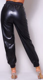 Pleather Jogger Pants - Chic4Chicas